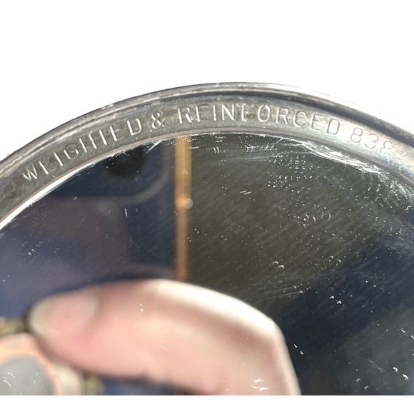 Vintage Towle Sterling Silver Glass Trinket Powder Vanity Jar Mirror Inside Lid - Picture 4 of 16